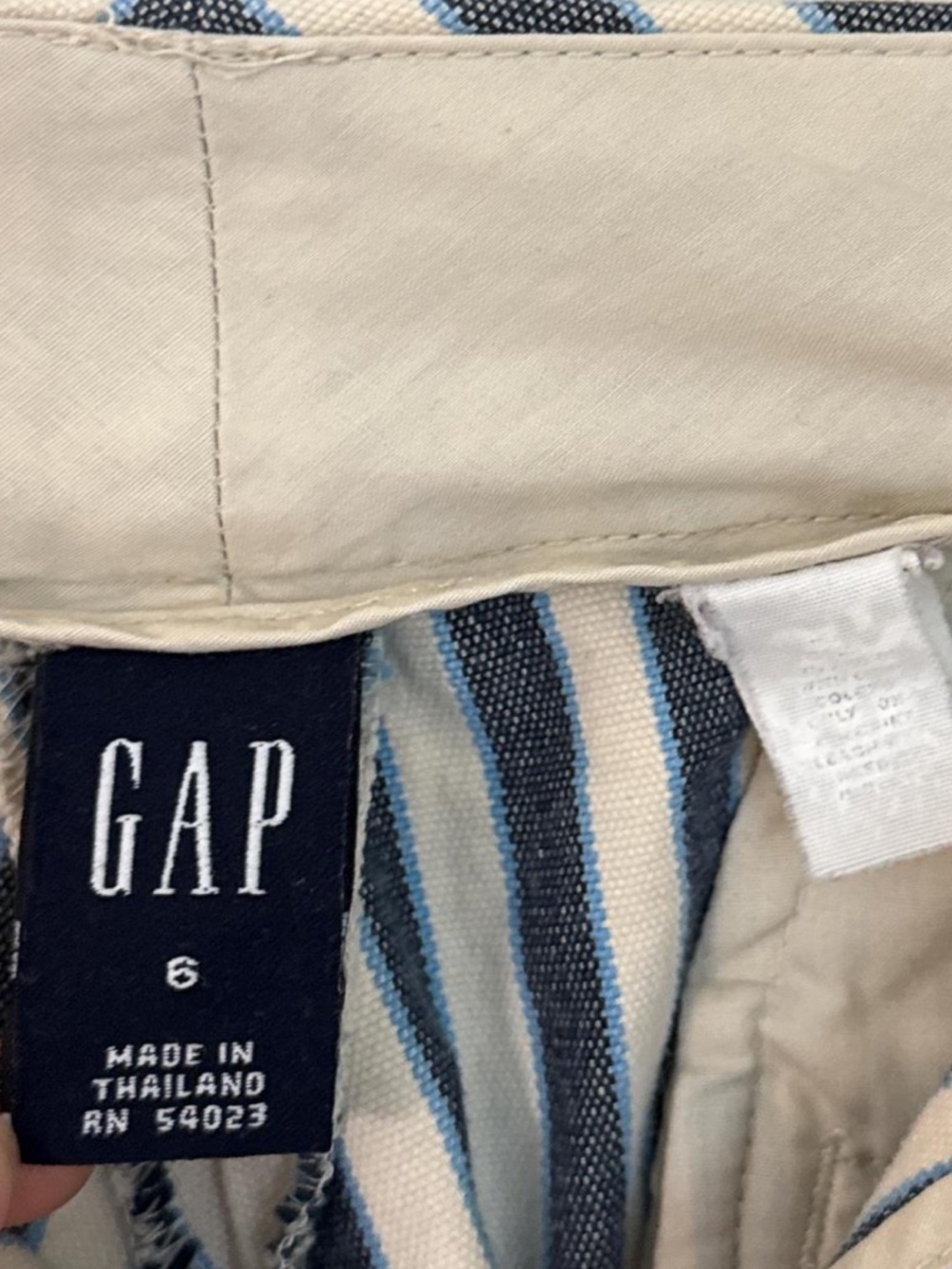 Y2K Gap Low Rise Striped Wide Leg Capris Vintage Twee Boho Coquette - Picture 7 of 8